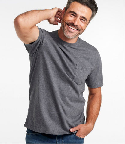 Men's Carefree Unshrinkable Tee with Pocket, Traditional Fit - L.L.Bean Latest