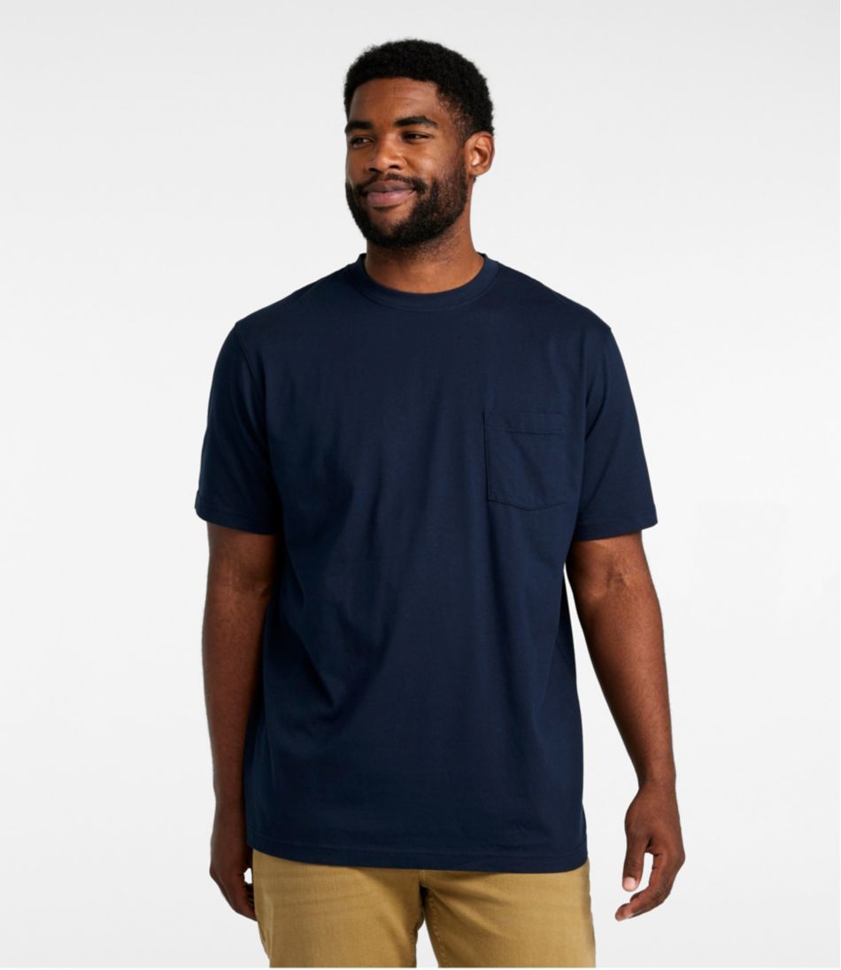 Men's Carefree Unshrinkable Tee with Pocket, Traditional Fit - L.L.Bean Latest