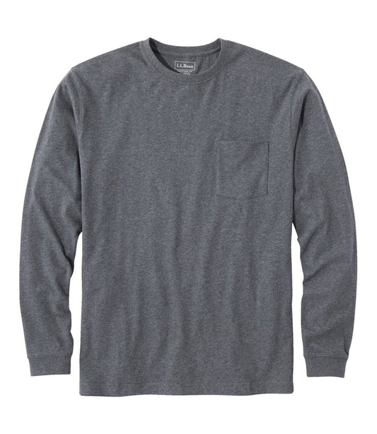 Men's Carefree Unshrinkable Tee with Pocket, Traditional Fit, Long-Sleeve - L.L.Bean Customer Favorite