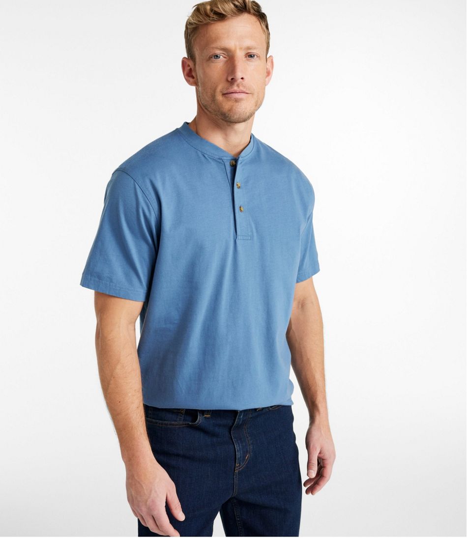 Men's Carefree Unshrinkable Tee, Traditional Fit, Henley - L.L.Bean Premium