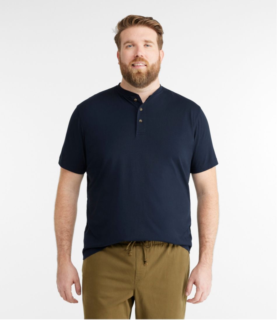 Men's Carefree Unshrinkable Tee, Traditional Fit, Henley - L.L.Bean Premium