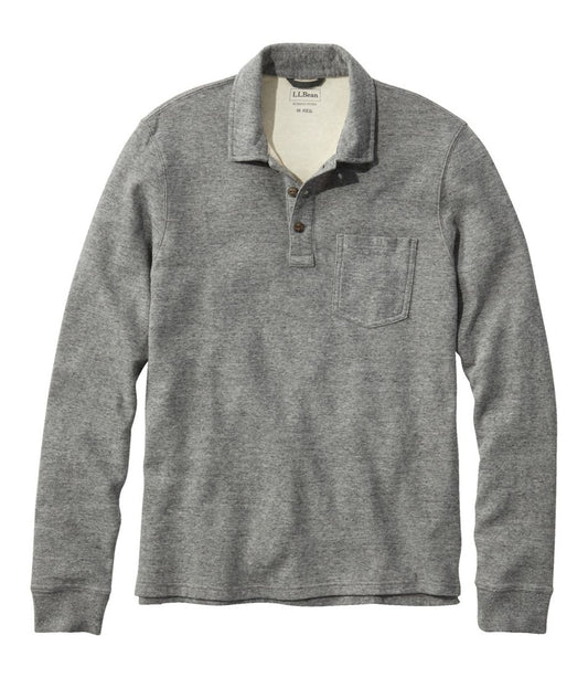 Men's Washed Cotton Double-Knit Polo, Long-Sleeve - L.L.Bean Trending