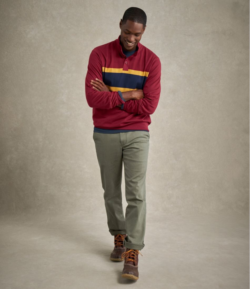 Men's Bean's Vintage Soft Rugby, Mockneck, Chest Stripe - L.L.Bean Best Seller