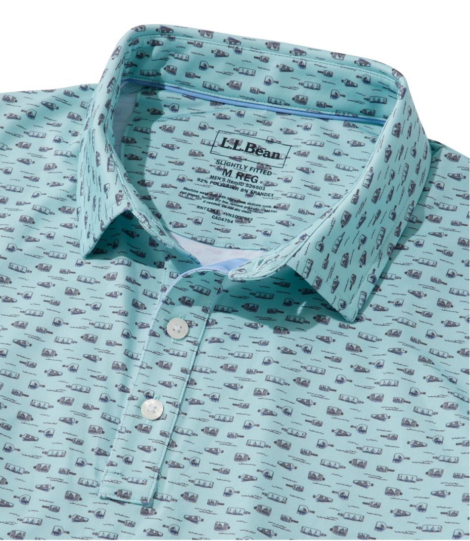Men's Comfort Stretch Performance® Party Polo, Slightly Fitted, Short-Sleeve, Print - L.L.Bean Trusted