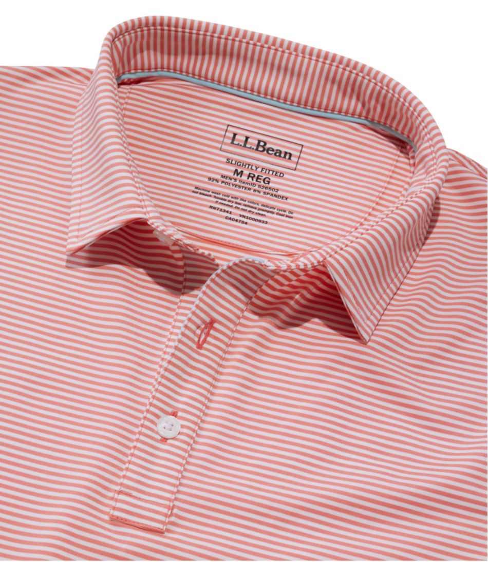Men's Comfort Stretch Performance® Party Polo, Slightly Fitted, Short-Sleeve, Stripe - L.L.Bean Value