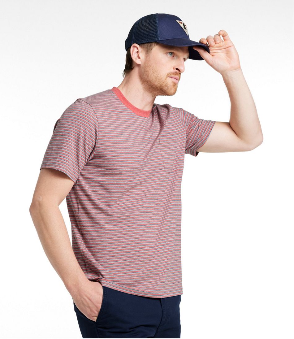 Men's Comfort Stretch Performance® Pima Pocket Tee, Short-Sleeve, Stripe - L.L.Bean Latest