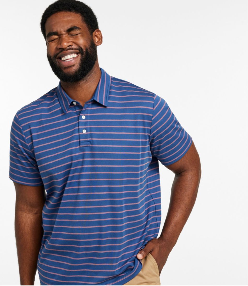 Men's Comfort Stretch Performance® Polo, Short-Sleeve, Slightly Fitted, Stripe - L.L.Bean Quality