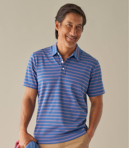 Men's Comfort Stretch Performance® Polo, Short-Sleeve, Slightly Fitted, Stripe - L.L.Bean Quality