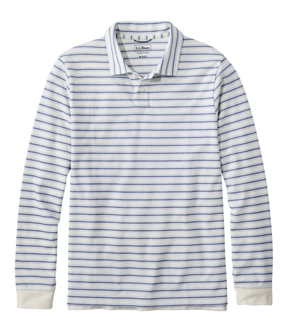 Men's Comfort Stretch Performance® Polo, Long-Sleeve, Stripe - L.L.Bean Featured
