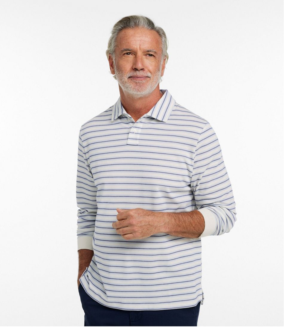 Men's Comfort Stretch Performance® Polo, Long-Sleeve, Stripe - L.L.Bean Featured