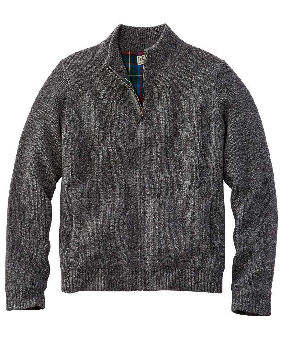 Men's L.L.Bean Classic Ragg Wool Sweater, Full-Zip Flannel-Lined - L.L.Bean Trending