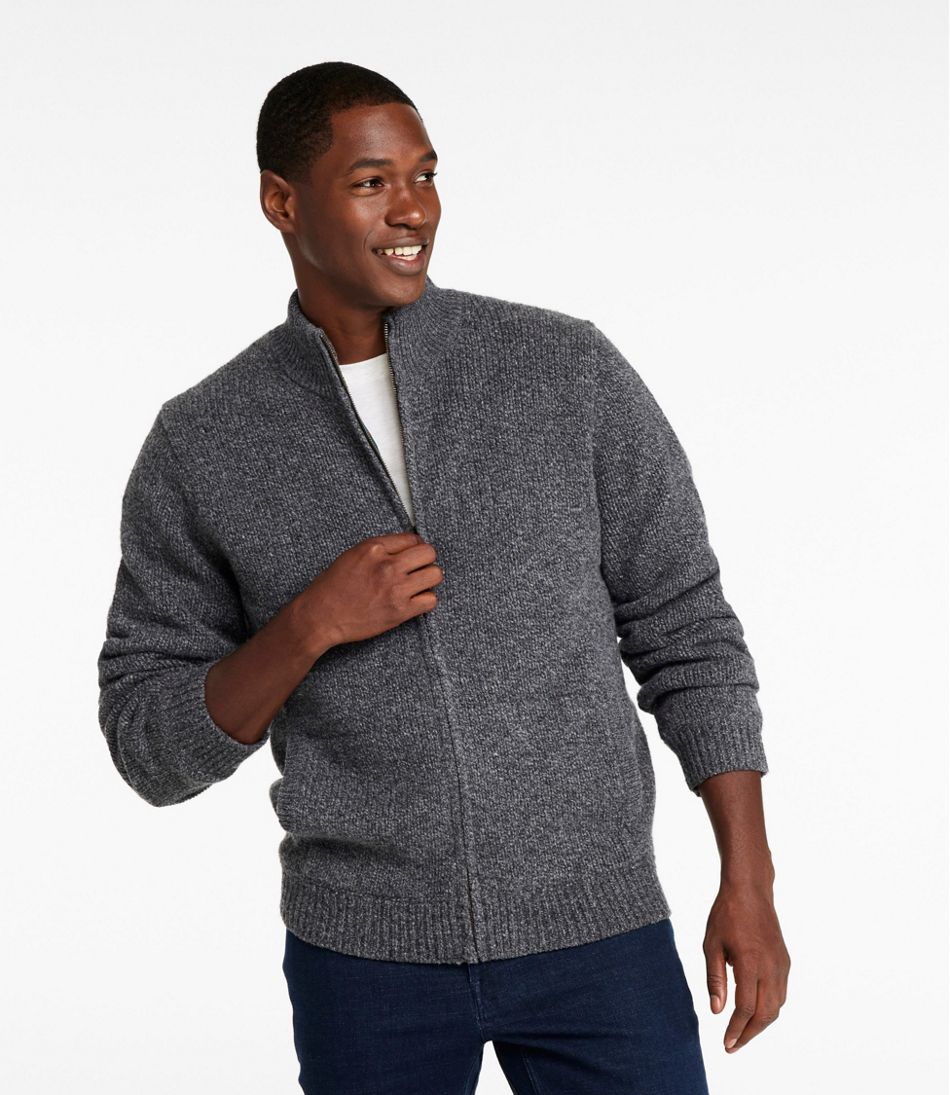 Men's L.L.Bean Classic Ragg Wool Sweater, Full-Zip Flannel-Lined - L.L.Bean Trending