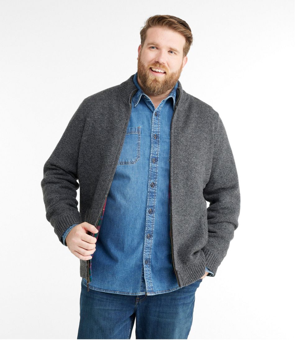 Men's L.L.Bean Classic Ragg Wool Sweater, Full-Zip Flannel-Lined - L.L.Bean Trending