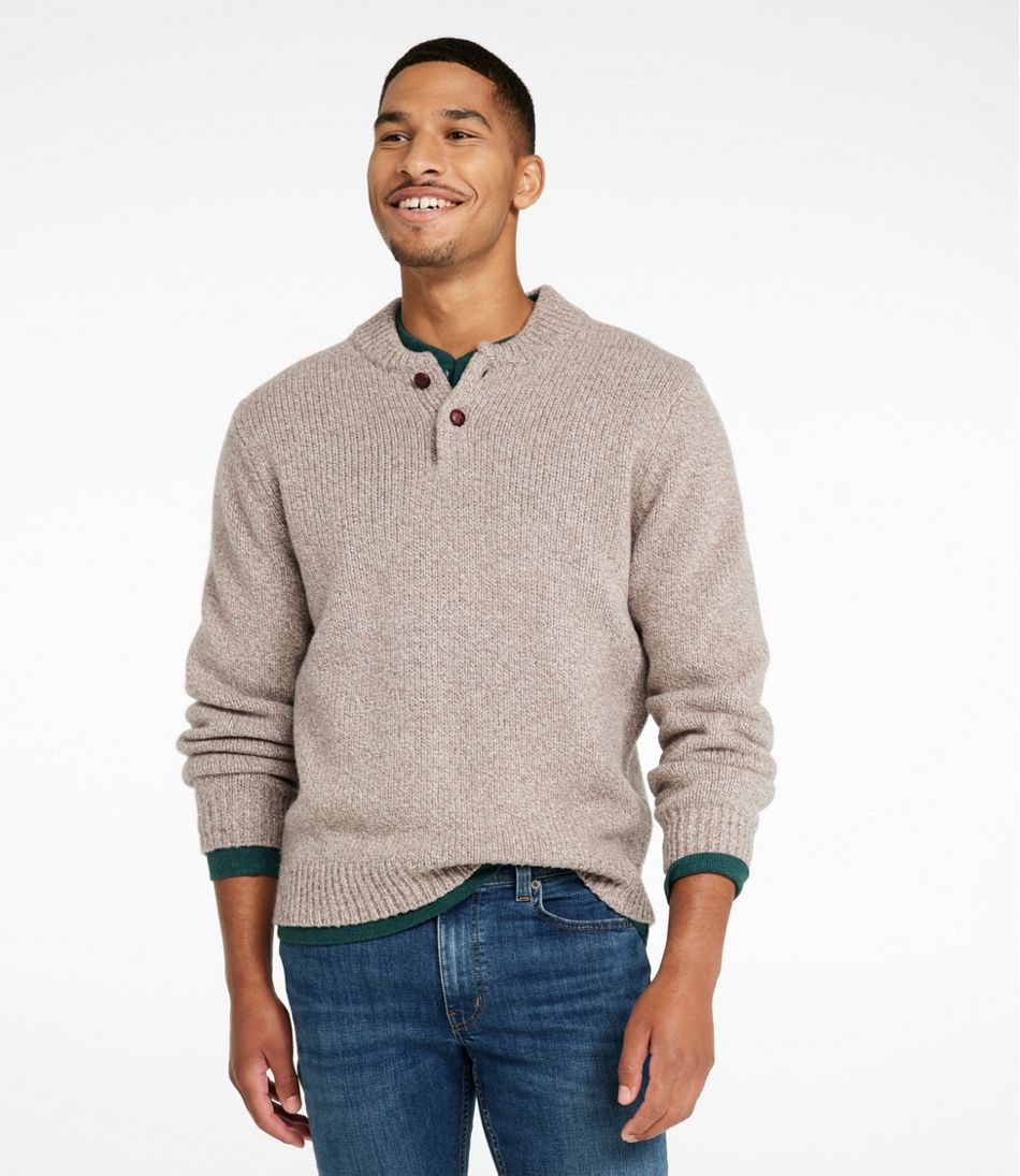 Men's L.L.Bean Classic Ragg Wool Sweater, Henley - L.L.Bean Recommended