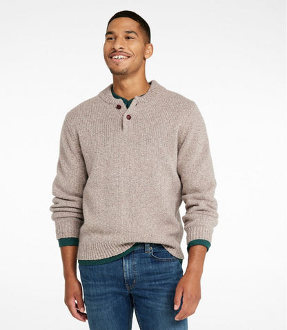 Men's L.L.Bean Classic Ragg Wool Sweater, Henley - L.L.Bean Recommended