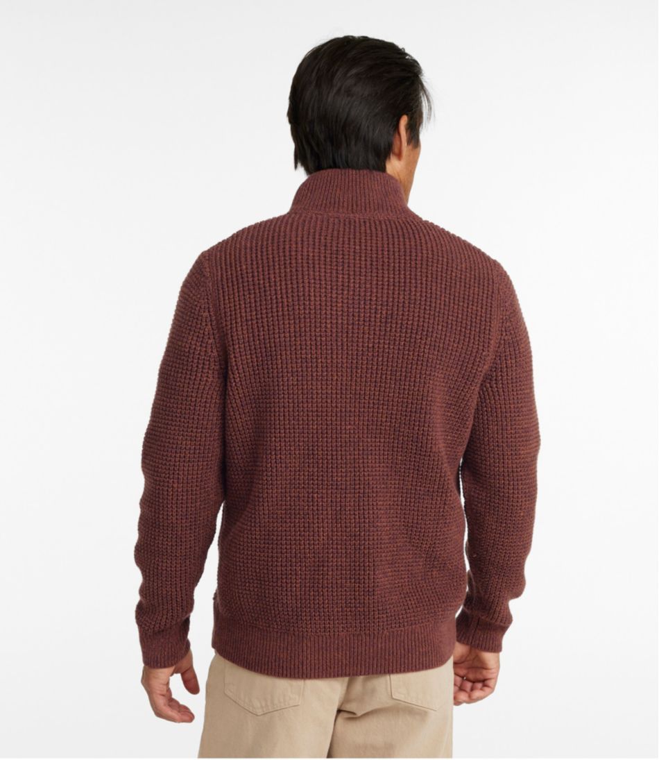 Men's Organic Cotton Waffle Sweater, Quarter Zip - L.L.Bean Exclusive