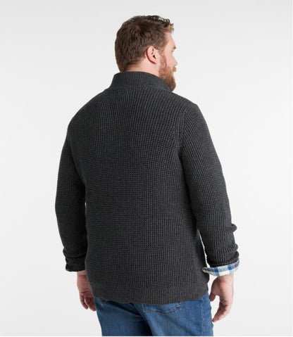 Men's Organic Cotton Waffle Sweater, Quarter Zip - L.L.Bean Exclusive
