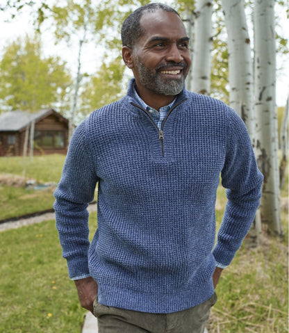 Men's Organic Cotton Waffle Sweater, Quarter Zip - L.L.Bean Exclusive