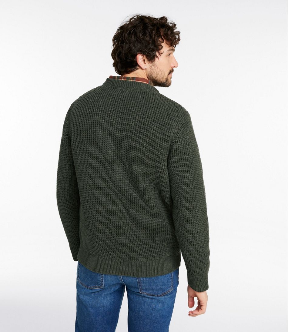 Men's L.L.Bean Organic Cotton Waffle Sweater, Henley - L.L.Bean Signature