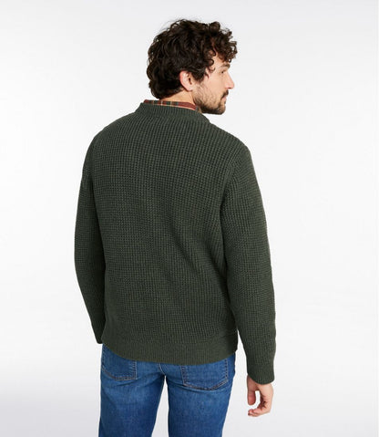 Men's L.L.Bean Organic Cotton Waffle Sweater, Henley - L.L.Bean Signature