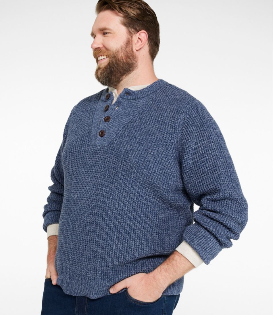 Men's L.L.Bean Organic Cotton Waffle Sweater, Henley - L.L.Bean Signature