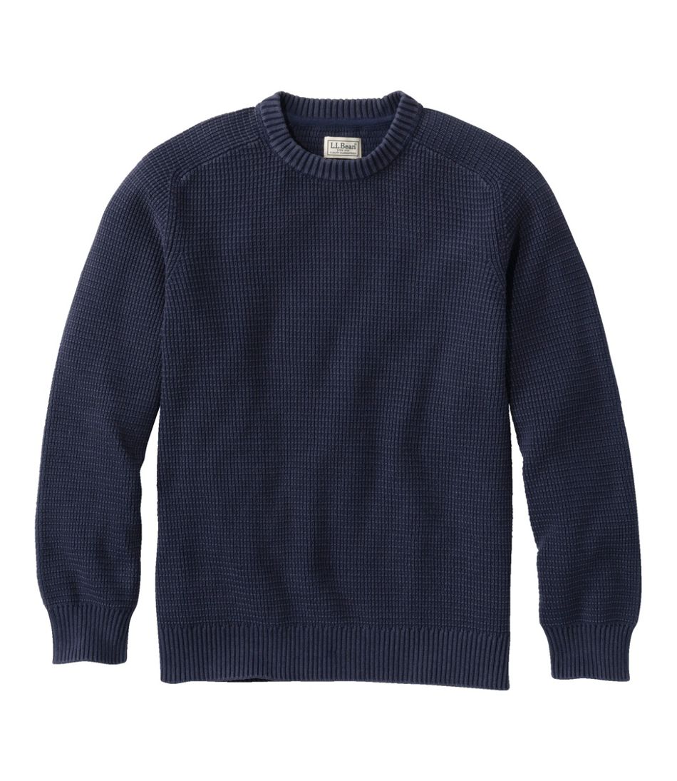 Men's Sunwashed Textured Cotton Sweater, Crewneck - L.L.Bean Everyday