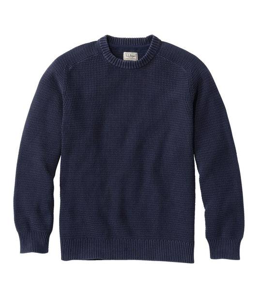Men's Sunwashed Textured Cotton Sweater, Crewneck - L.L.Bean Everyday