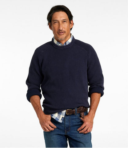 Men's Sunwashed Textured Cotton Sweater, Crewneck - L.L.Bean Everyday
