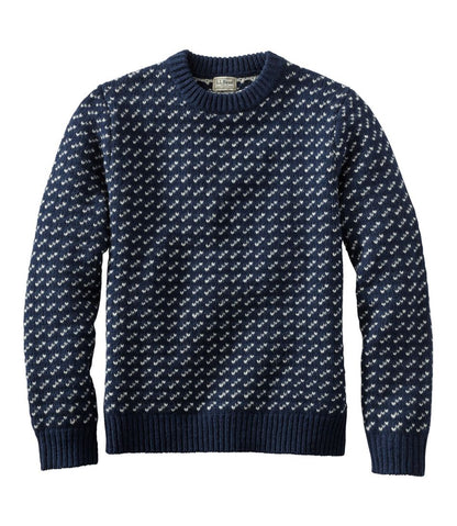 Men's Bean's Classic Ragg Wool Sweater, Crewneck, Bird's-Eye - L.L.Bean Great Value