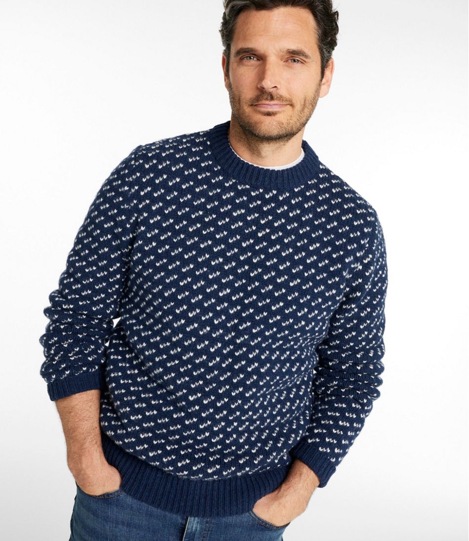 Men's Bean's Classic Ragg Wool Sweater, Crewneck, Bird's-Eye - L.L.Bean Great Value