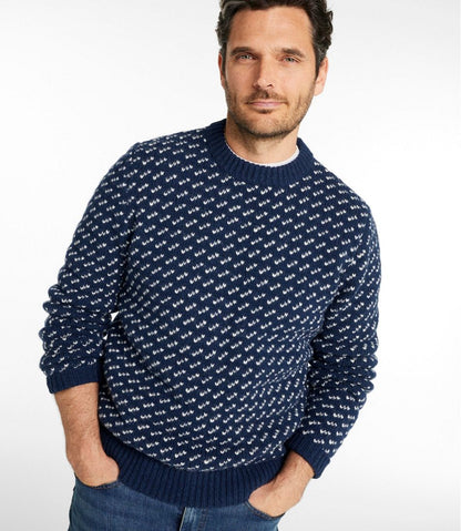 Men's Bean's Classic Ragg Wool Sweater, Crewneck, Bird's-Eye - L.L.Bean Great Value