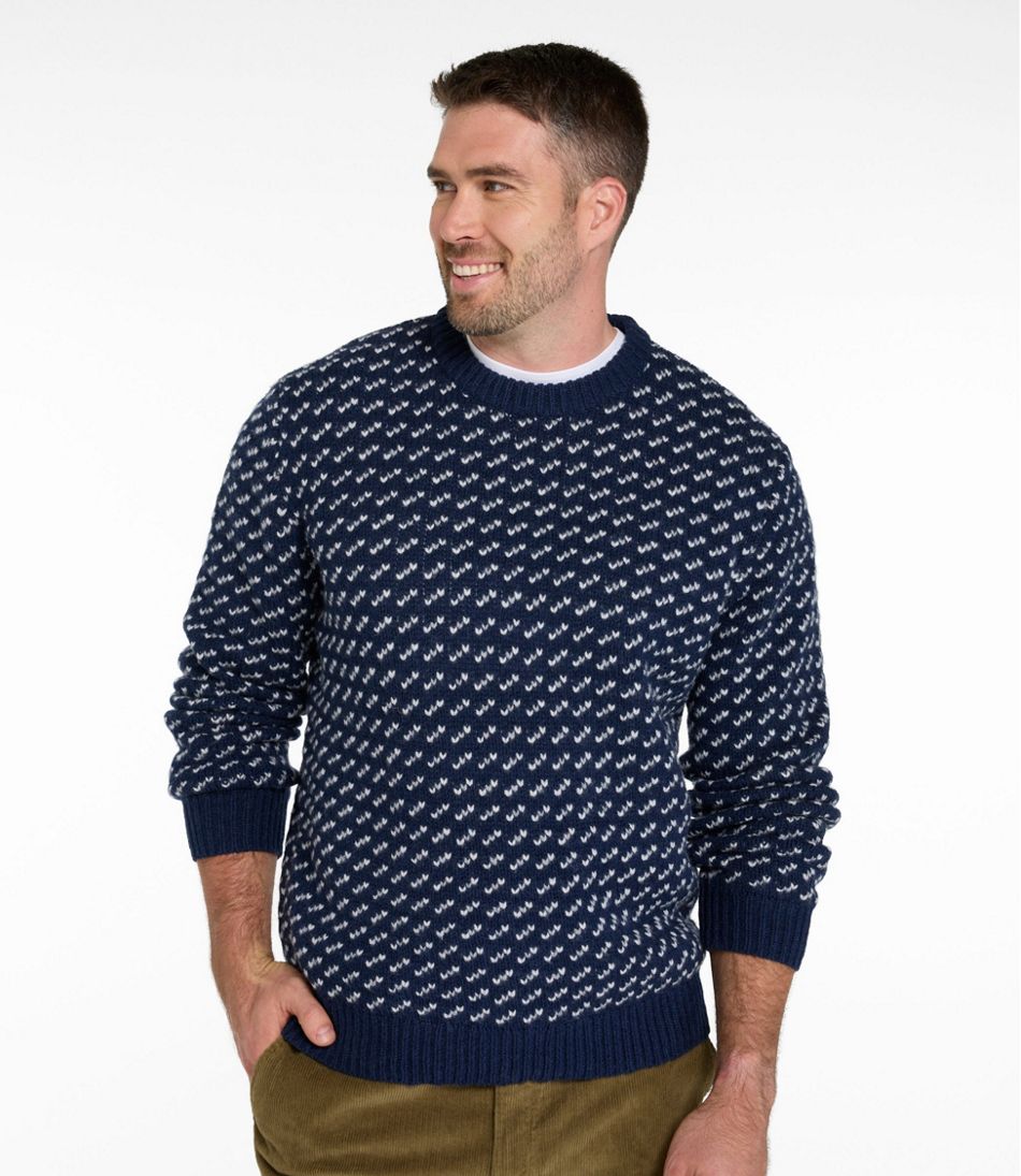 Men's Bean's Classic Ragg Wool Sweater, Crewneck, Bird's-Eye - L.L.Bean Great Value