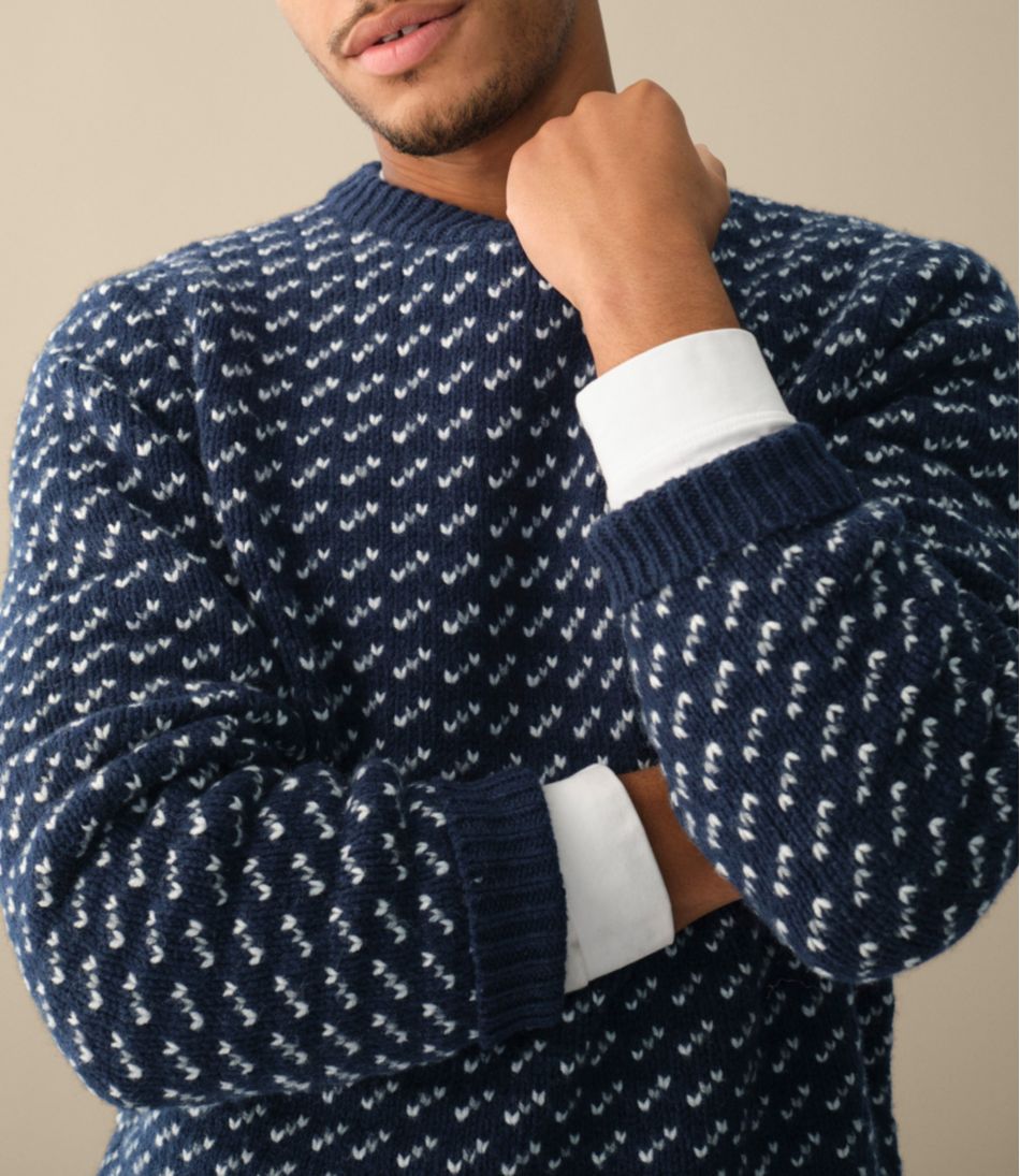 Men's Bean's Classic Ragg Wool Sweater, Crewneck, Bird's-Eye - L.L.Bean Great Value