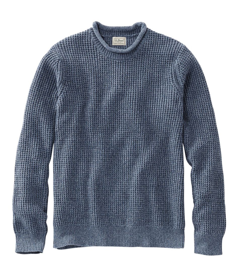 Men's L.L.Bean Organic Cotton Waffle Sweater, Rollneck Crew - L.L.Bean Latest