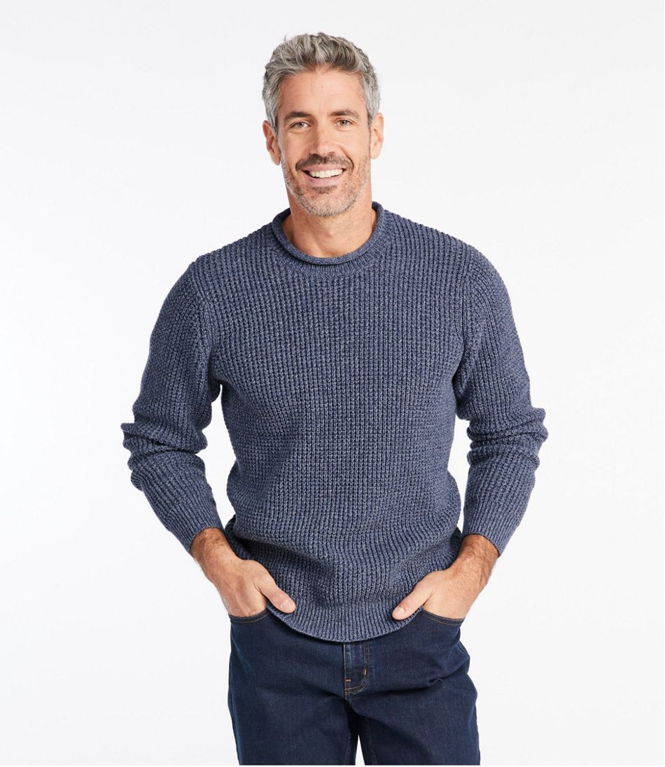 Men's L.L.Bean Organic Cotton Waffle Sweater, Rollneck Crew - L.L.Bean Latest