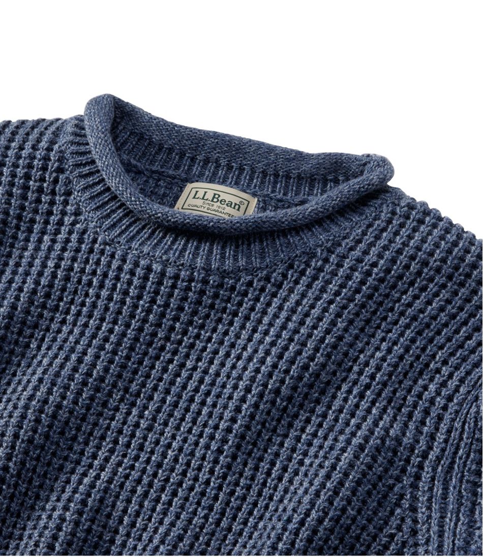 Men's L.L.Bean Organic Cotton Waffle Sweater, Rollneck Crew - L.L.Bean Latest