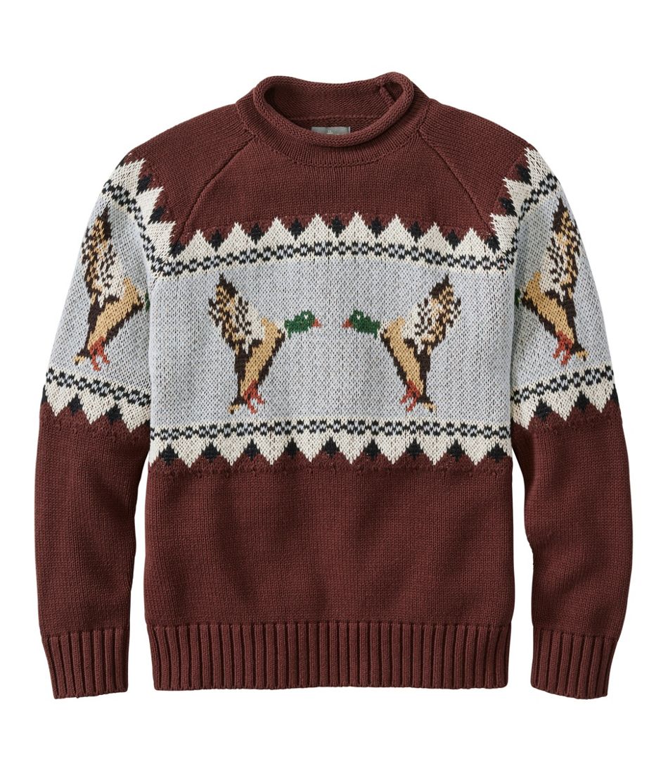 Men's Signature Organic Cotton Rollneck Sweater, Fair Isle - L.L.Bean New