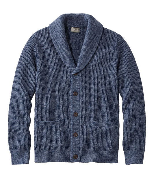 Men's Organic Cotton Waffle Sweater, Cardigan - L.L.Bean Best Seller