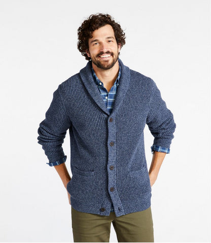 Men's Organic Cotton Waffle Sweater, Cardigan - L.L.Bean Best Seller