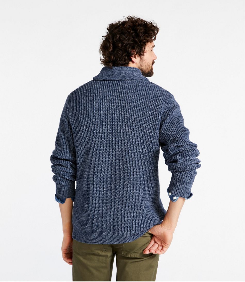 Men's Organic Cotton Waffle Sweater, Cardigan - L.L.Bean Best Seller