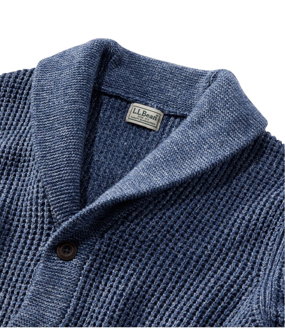 Men's Organic Cotton Waffle Sweater, Cardigan - L.L.Bean Best Seller
