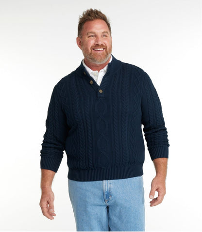 Men's Bean's Heritage Soft Cotton Fisherman Sweater, Button-Mock - L.L.Bean Recommended