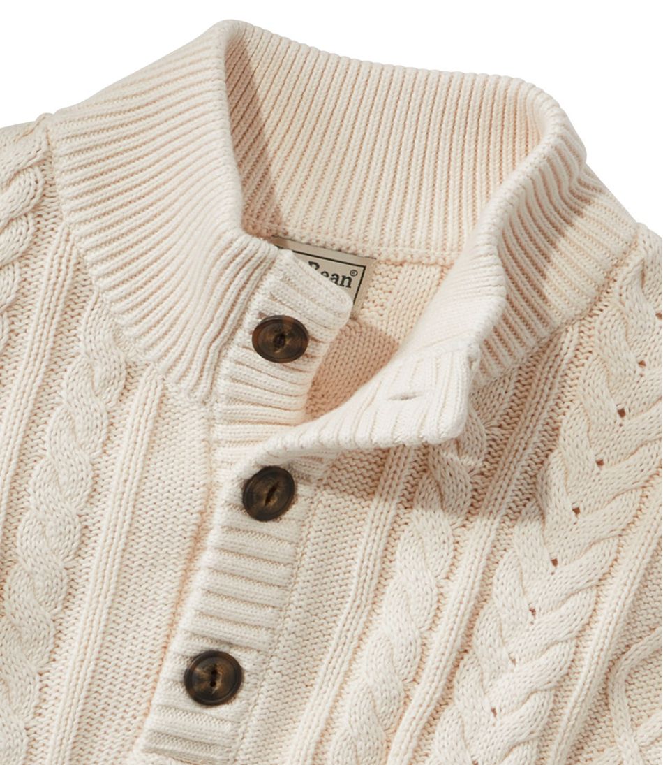 Men's Bean's Heritage Soft Cotton Fisherman Sweater, Button-Mock - L.L.Bean Recommended