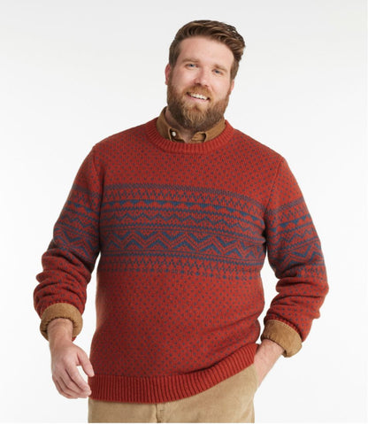 Men's Bean's Classic Ragg Wool Sweater, Crewneck, Fair Isle - L.L.Bean Classic