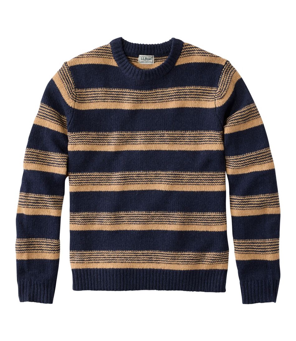 Men's Bean's Classic Ragg Wool Sweater, Crewneck, Stripe - L.L.Bean Customer Favorite