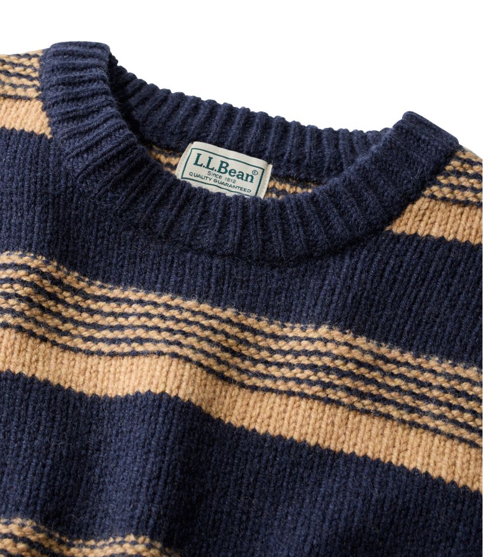 Men's Bean's Classic Ragg Wool Sweater, Crewneck, Stripe - L.L.Bean Customer Favorite