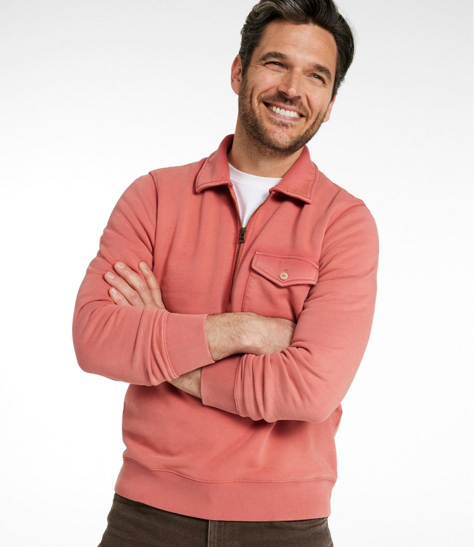 Men's Sunwashed Sweatshirt, Quarter-Zip Polo, Long-Sleeve - L.L.Bean Great Value