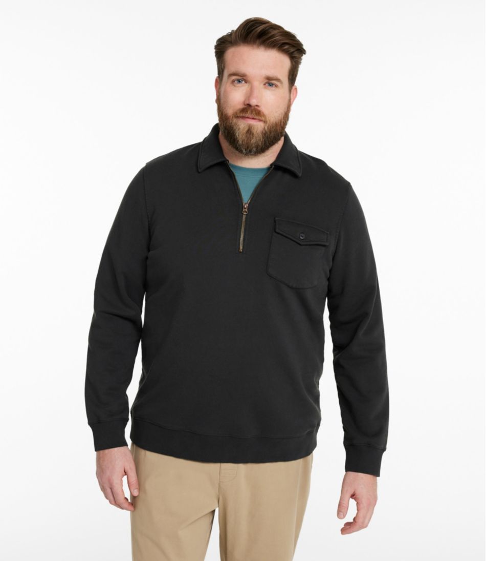Men's Sunwashed Sweatshirt, Quarter-Zip Polo, Long-Sleeve - L.L.Bean Great Value