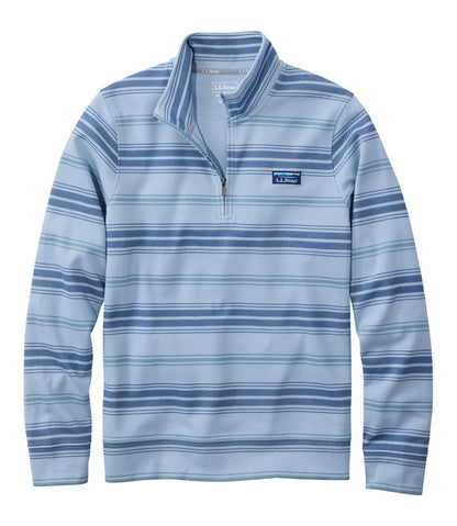 Men's Comfort Stretch Performance® Piqué, Quarter-Zip Pullover, Stripe - L.L.Bean New