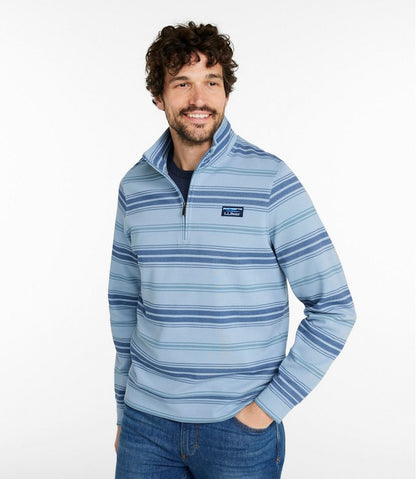 Men's Comfort Stretch Performance® Piqué, Quarter-Zip Pullover, Stripe - L.L.Bean New